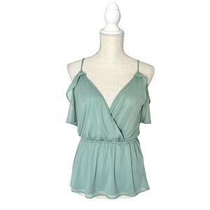 • Express • Ruffle Sleeve Tie Back Cold-Shoulder Top